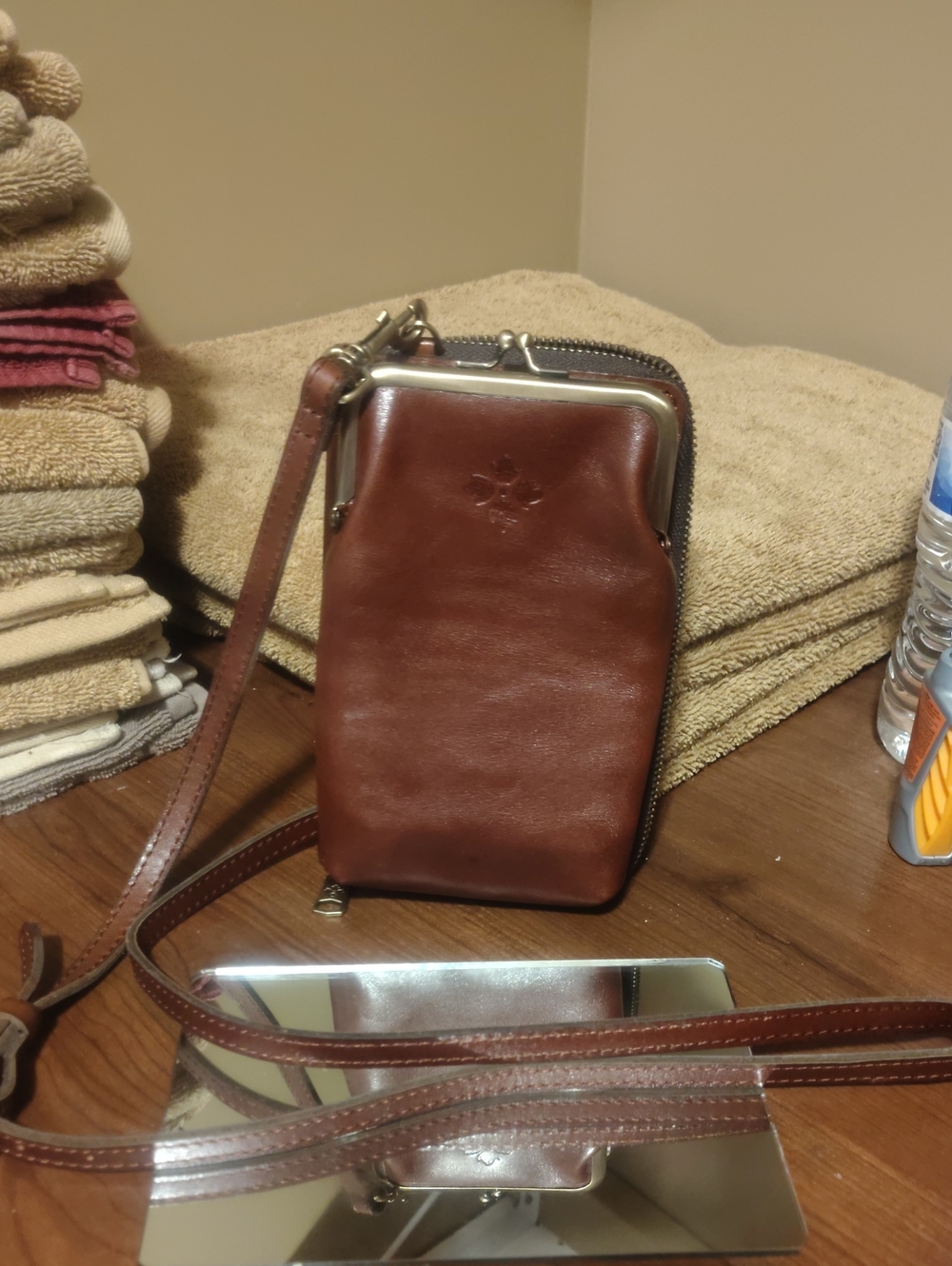 Patricia Nash Brown Leather Crossbody Phone Bag